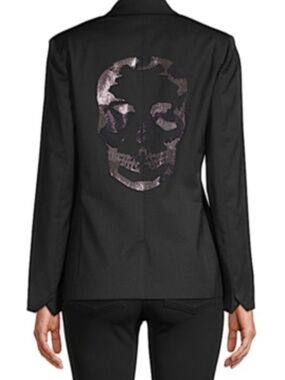 Zadig & Voltaire Camo Skull Black Rhinestone Skull Blazer